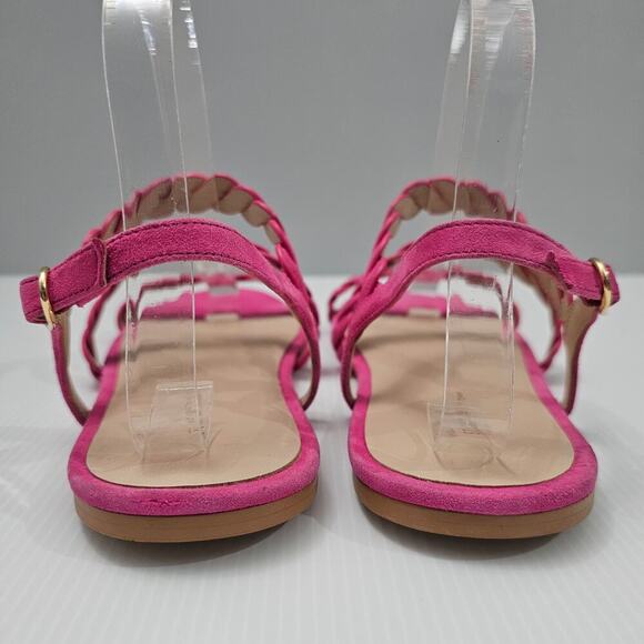 NEW Stuart Weitzman Twistie Sandal Flat Braided Strappy Pink Suede Size 10 - Picture 7 of 12